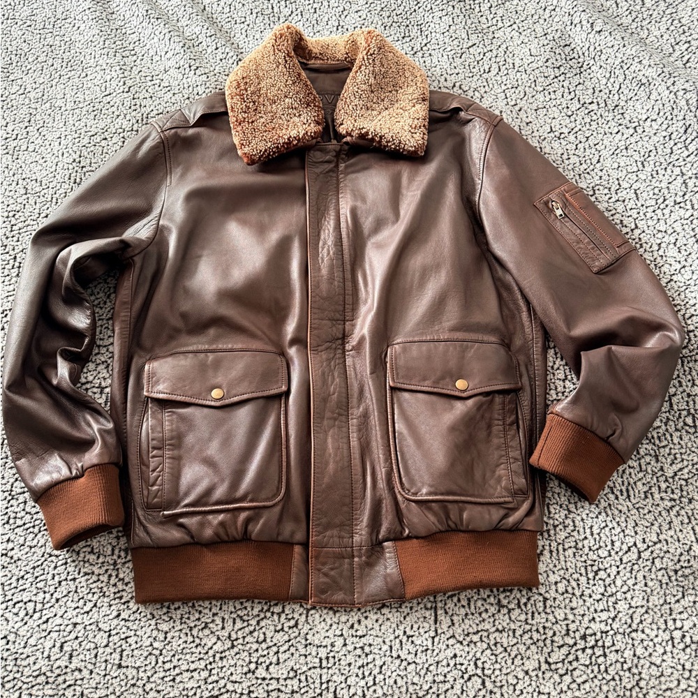 Orvis Leather Bomber Jacket